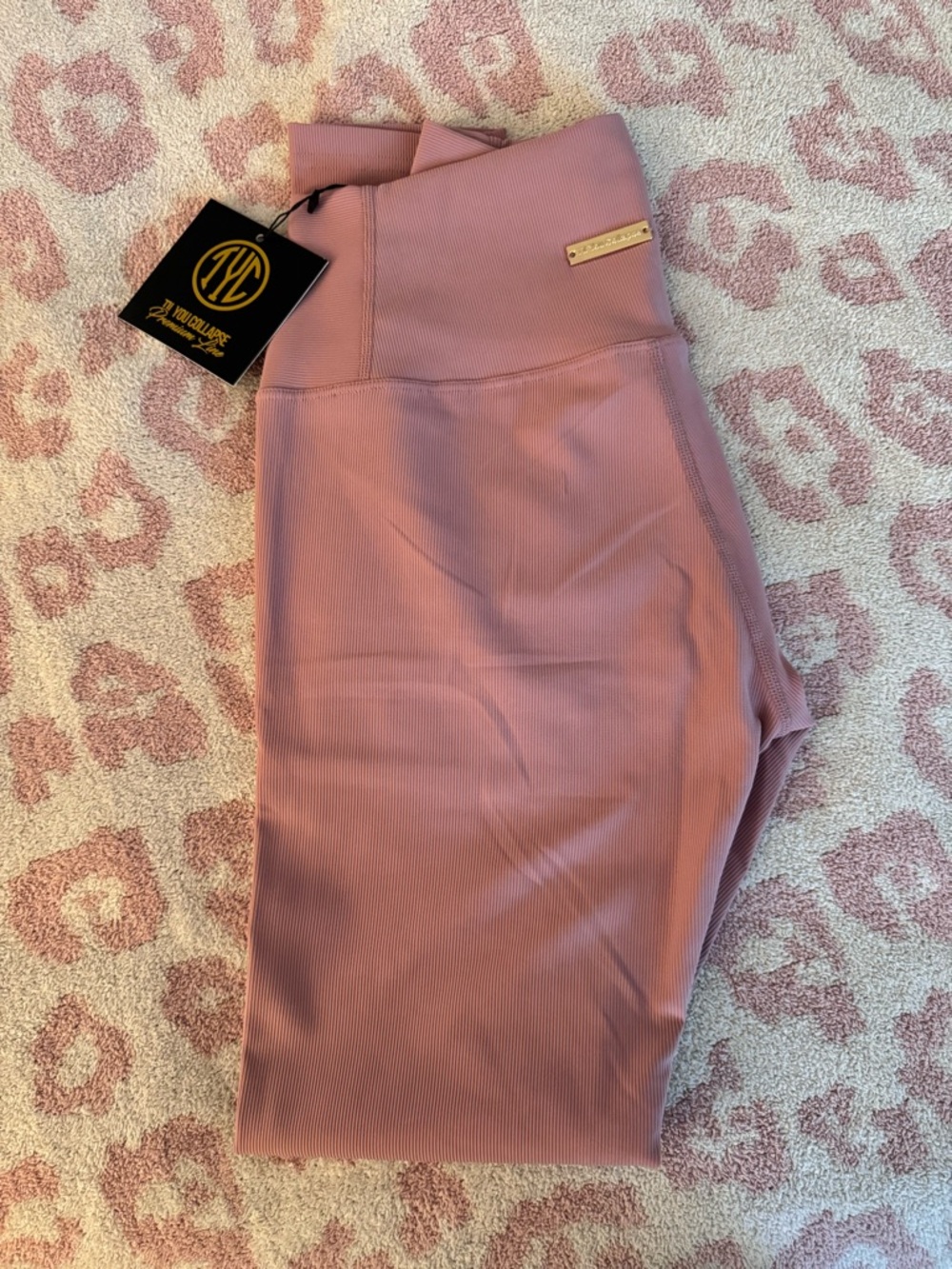 Til You Collapse Rose Ribbed Leggings